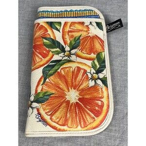 Brighton Casablanca Garden Orange Blossom Eyeglass Sunglass Case 2 Pockets
